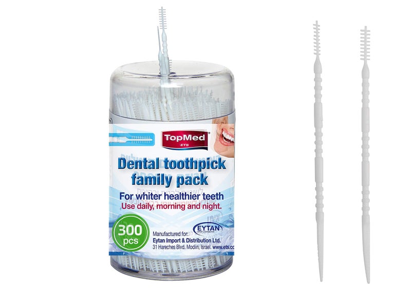 TOPMED ETS Brush Picks Toothpicks Hygiene Sticks (300 Count) - Image 1